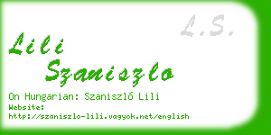 lili szaniszlo business card